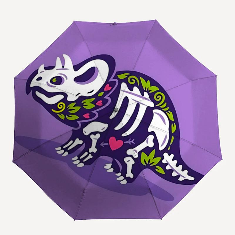 

1pc Dino Skeleton Auto Open/Close, Foldable Compact Umbrella with 8-Rib Shaft, Perfect Gift For Men And Women, Casual Style, Vibrant Motif,