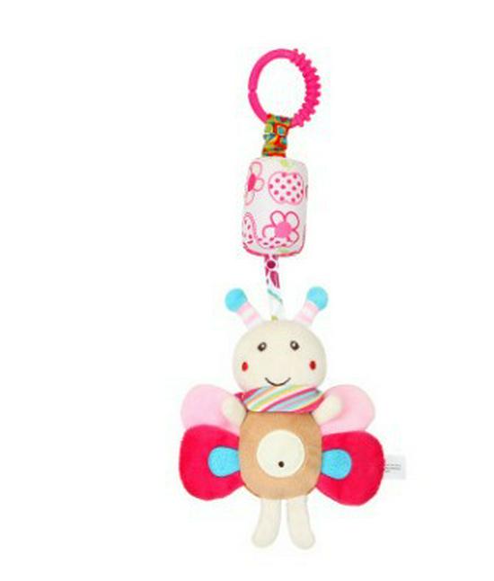 Baby Stroller Mobile with Rabbit, Bee, Bird, Owl & Dog Toys - Hanging Ornament & Bed Bell