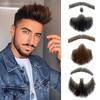 2Pcs Fake Beard Goatee Mustache Handmade Invisible Lace Facial Hair False Goatee Beard Halloween Dressing Men Makeup Drama Party Movie Prop