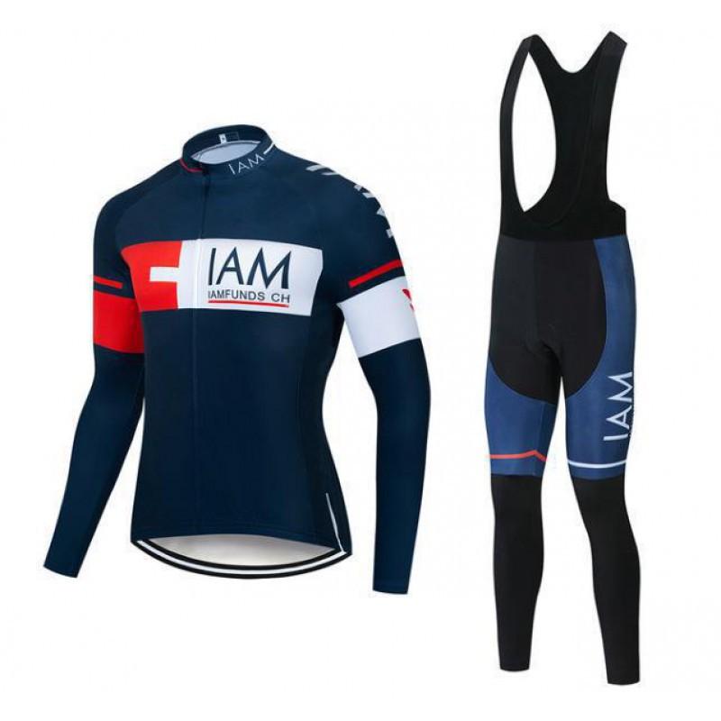 IAM Long-sleeved Cycling Suit Set Men's Tour De Bicycle Shirt Pants Breathable Quick-drying