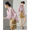 Women's Pink Stripe Cotton Button-Down Shirt