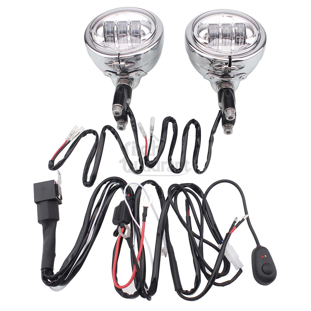 Motorcycle Fog Lights 4.5inch LED Auxillary Headlight Chrome/Balck Fit For Motorbike Offroad Vehicle BMW R18 Classic R18B Honda