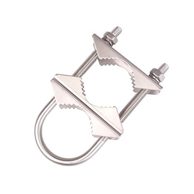 M6 U Bolts Mounting Hardware Heavy Duty Anti-Rust Mast To Mast Clamp V Jaw Block Mount Bracket Kit For Outside Home Antenna