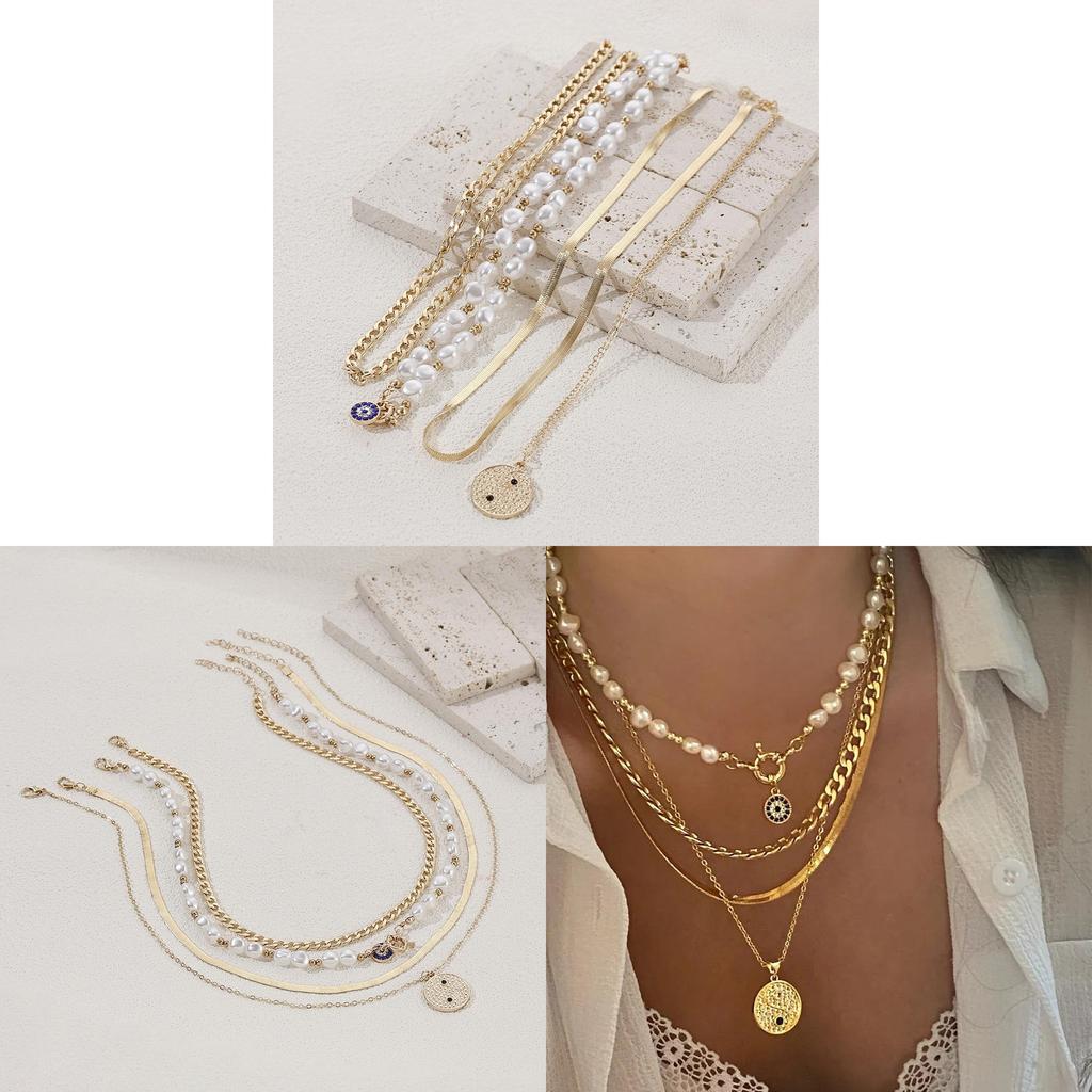 Demon Eye Multilayer Necklace With Zinc Alloy Geometric Pendant For Women