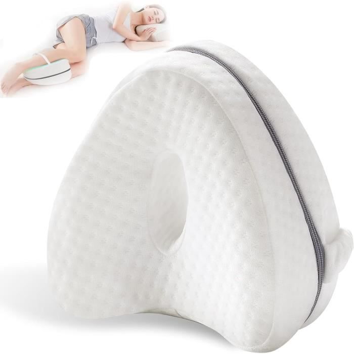 Orthopedic Leg and Knee Pillow | Relieves Pain I Ergonomic Memory Foam | Breathable Washable | Adjustable Strap