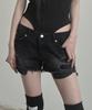 Inegi Messy Denim Shorts (Black)