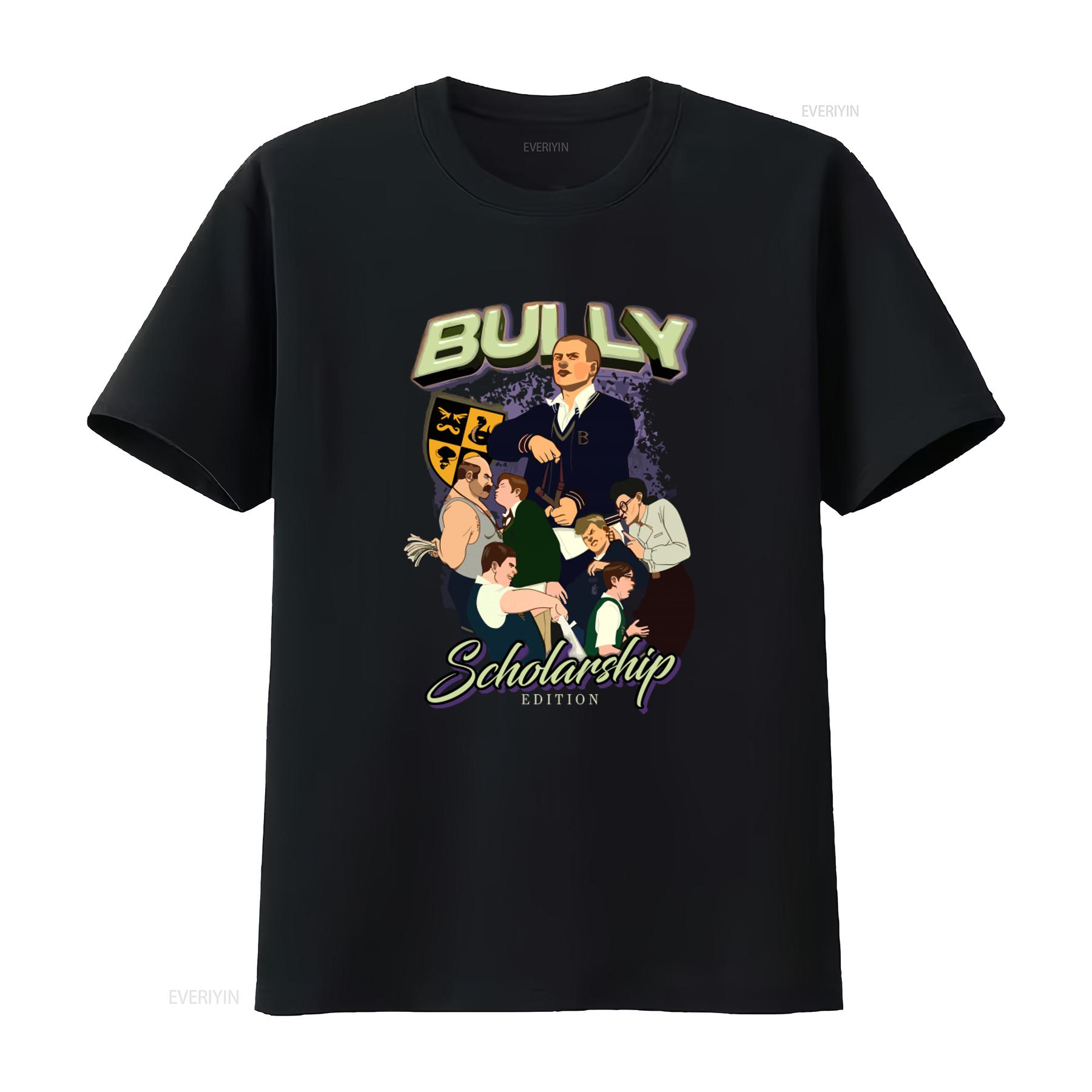 

Ps2 Bully Scholarship Edition Print T Shirt for Casual vintage Washed Top For Everyday Wear designer clothes Stretched 4XL
