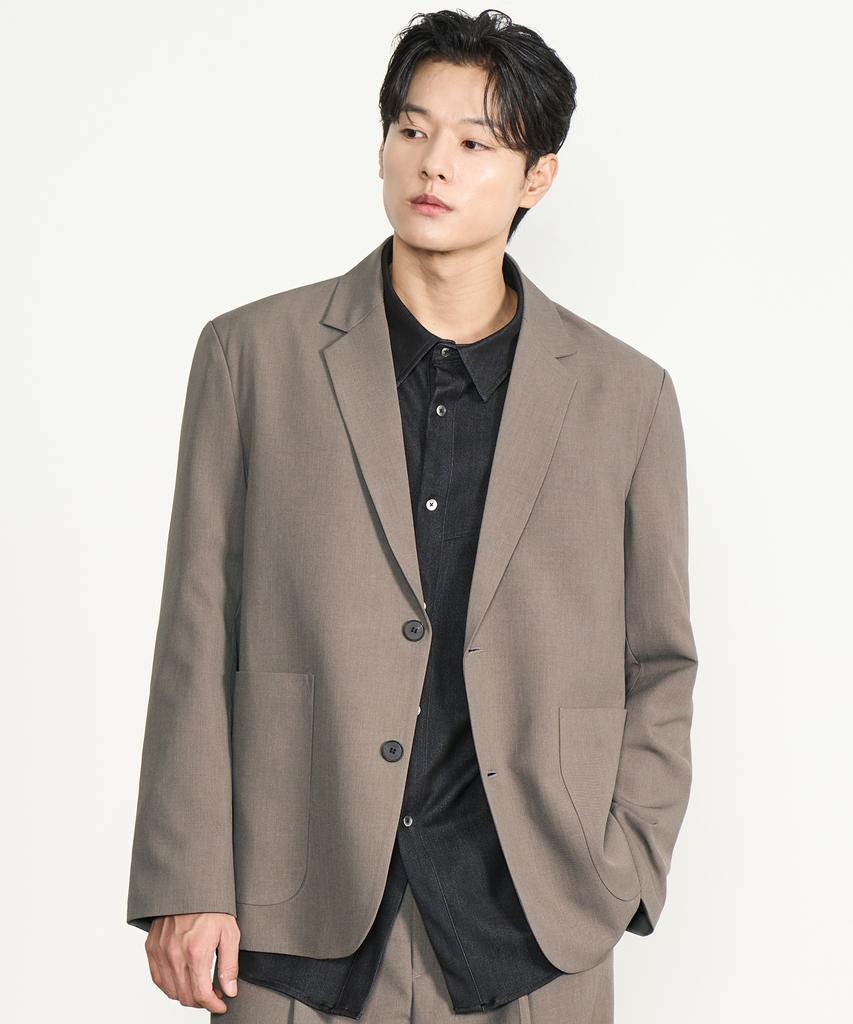Prairie Two-Button Single Blazer (Brown)