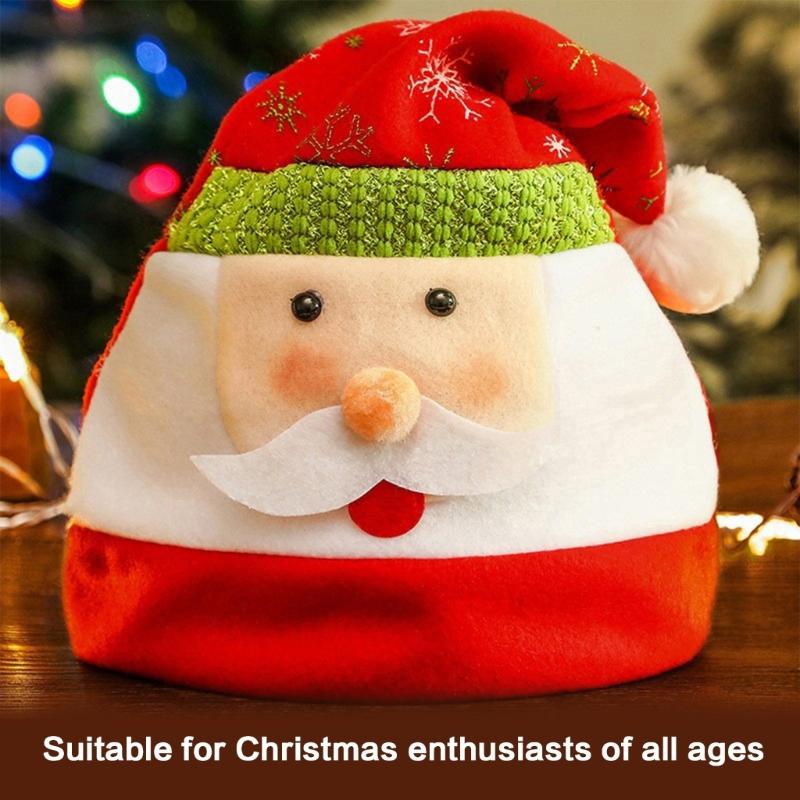 Sequined Christmas Party Santa Hat for Children Adult Pointed Caps Family Gathering Santa Hat Festival Props Headpiece