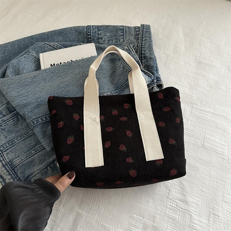 

Stylish And Spacious College-inspired Canvas Bucket Bag For Fall Season Essentials Black