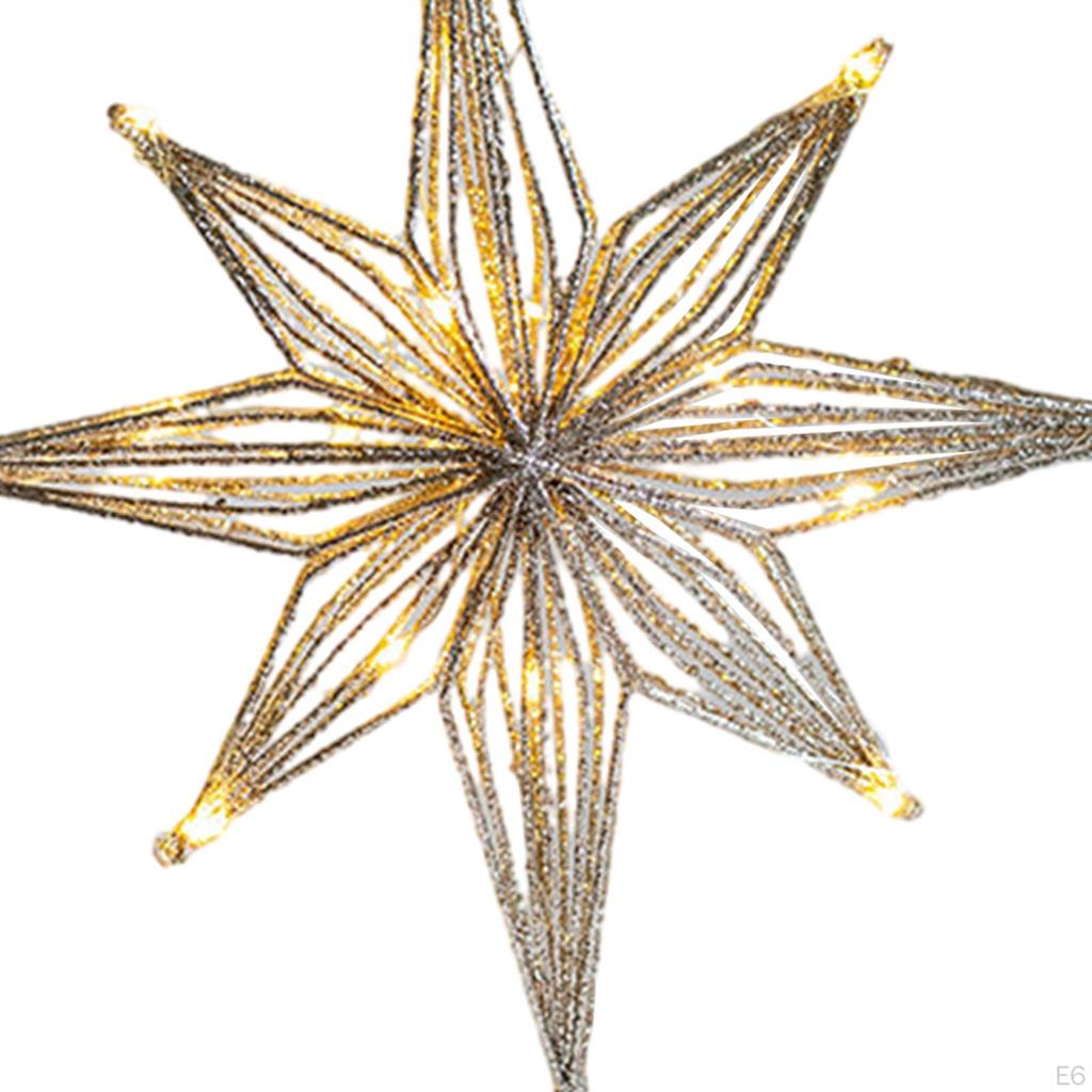 Christmas Tree Top Glittered Star Treetop with Lights Lighted Iron Art