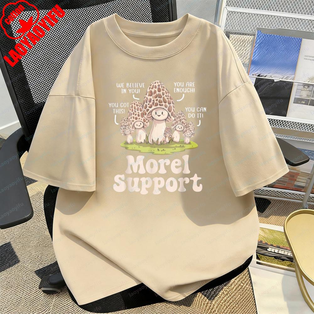 Orso Fungo e Fantasia Testuale Stile Casual T-shirt in Cotone Estate Retro Carina Moda Tendenza Maglietta Vestiti Kawaii Vestiti per Donne