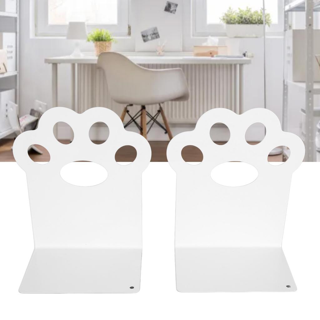 Metal Bookends Cartoon Cat Claw Decorative   Desk Magazine Book Ends for Home School  