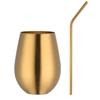304 Stainless Steel Beer Mug Cold Drinks Single Layer Titanium Plating Wine Glasses 500ML Big Belly Water Cup Bar Supplies