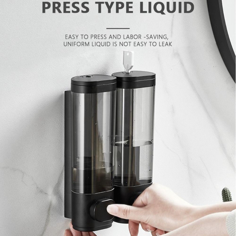 White Black Shampoo Gel Dispenser Wall-mounted Liquid Soap Container Manual Soap Dispenser  Hotel