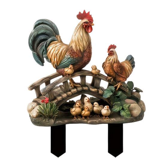 2D Acrylic Animal Garden Stake, Frog Rooster Giraffe Mushroom Yard Art Sign, Decorative Welcome Sign for Outdoor Yard Lawn Pathway