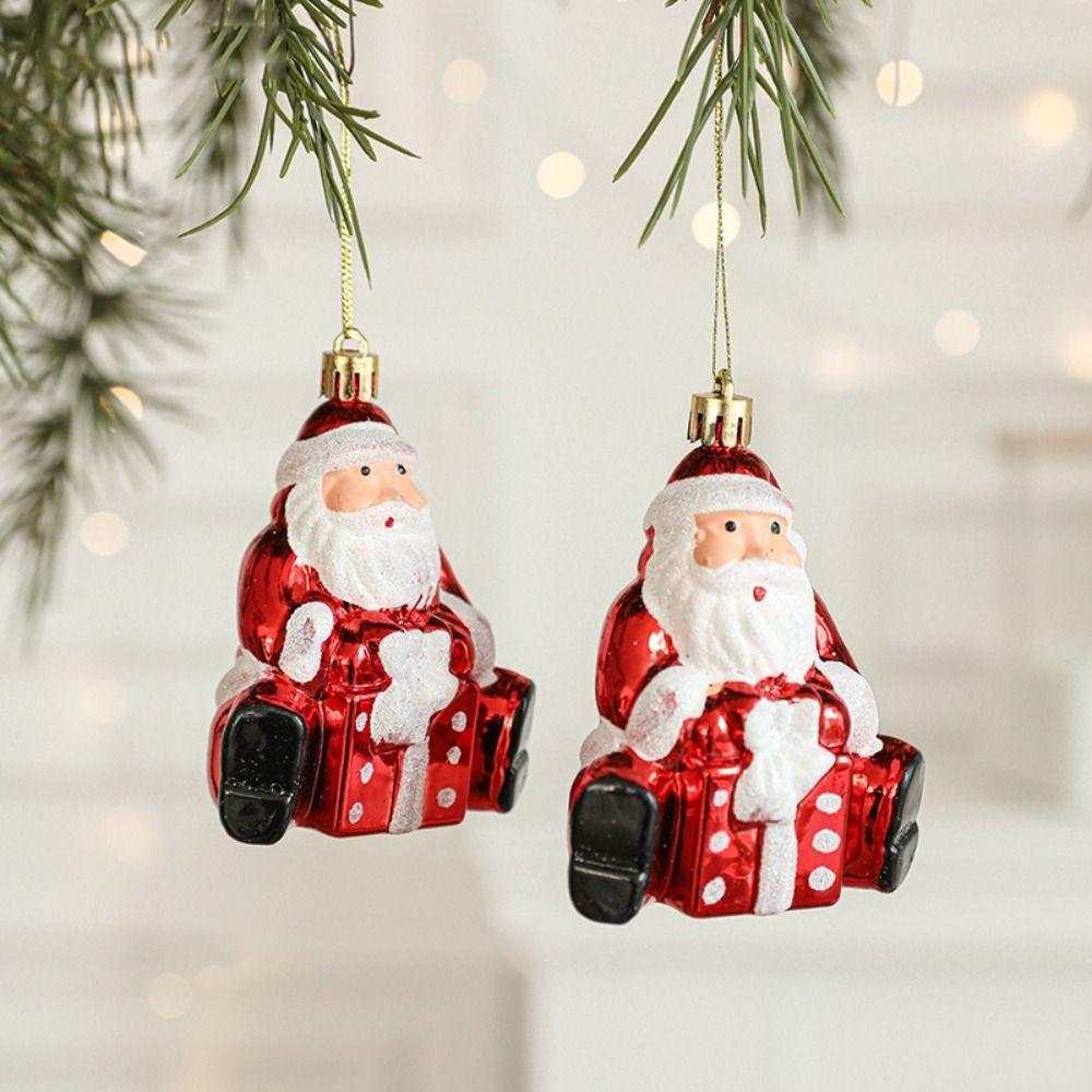 2Pcs Donut Xmas Tree Hanging Exquisite Christmas Santa Claus Pendant  New Year