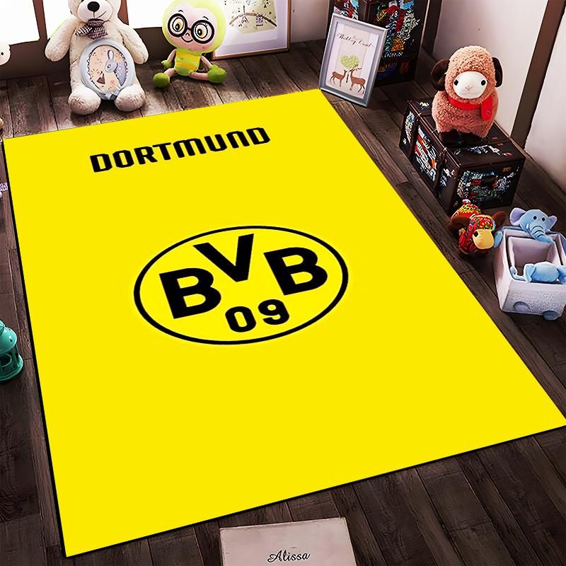 "Dortmund BVB 09 Logo Yellow Design Rug Non-slip rug suitable for living room and bedroom sofas"