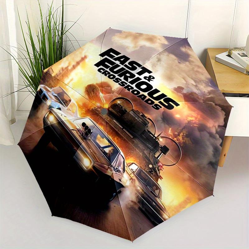 1pc Fast & Furious Crossroads Themed High-quality Umbrella,Automatic Opening and Closing Umbrella,Multi-functional Umbrella G0811166