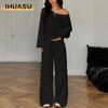 Completi Pantalone Casual alla Moda da Donna a Manica Lunga