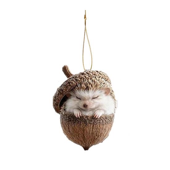 

Yousheng Pine Cone Animal Charm Easy to Hang Acrylic Christmas Hanging Decoration with Festive Theme Bright Color Animal Ornament I