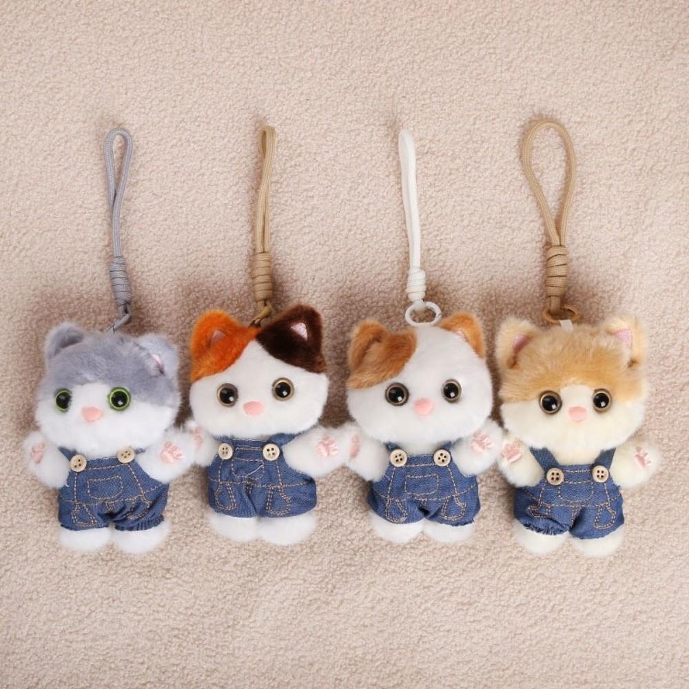Decoration Kitten Keychain Fluffy Cat Key Chain Keyring Cat Plush Pendant Room Decor