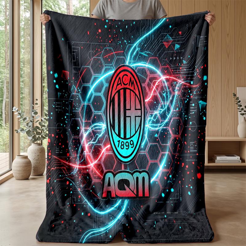 AC Milan Theme blanket Soft Flannel Blanket Plush Throw Blanket Cozy Sofa Bed Blanket for Home Decor