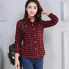 Camisa de Mujer Primavera Camisa de Cuadros Talla Grande Camisa Casual Suelta Camisa de Oficina