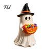 Decorative Figures for Living Room Resin Ghost Statue with Pumpkin Candy Bowl Halloween Table Decor, Decorations Cute Desktop Organizer Bedroom Office