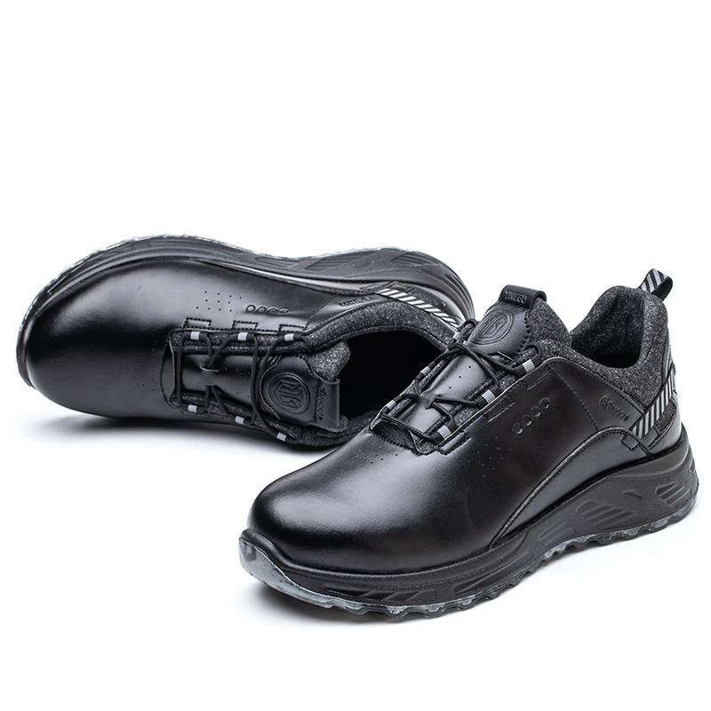 Waterproof Men's Safety Shoes with Steel Toe Cap Non-slip Sport Black Leather Men Work Shoes Protective Working Sneakers for Men