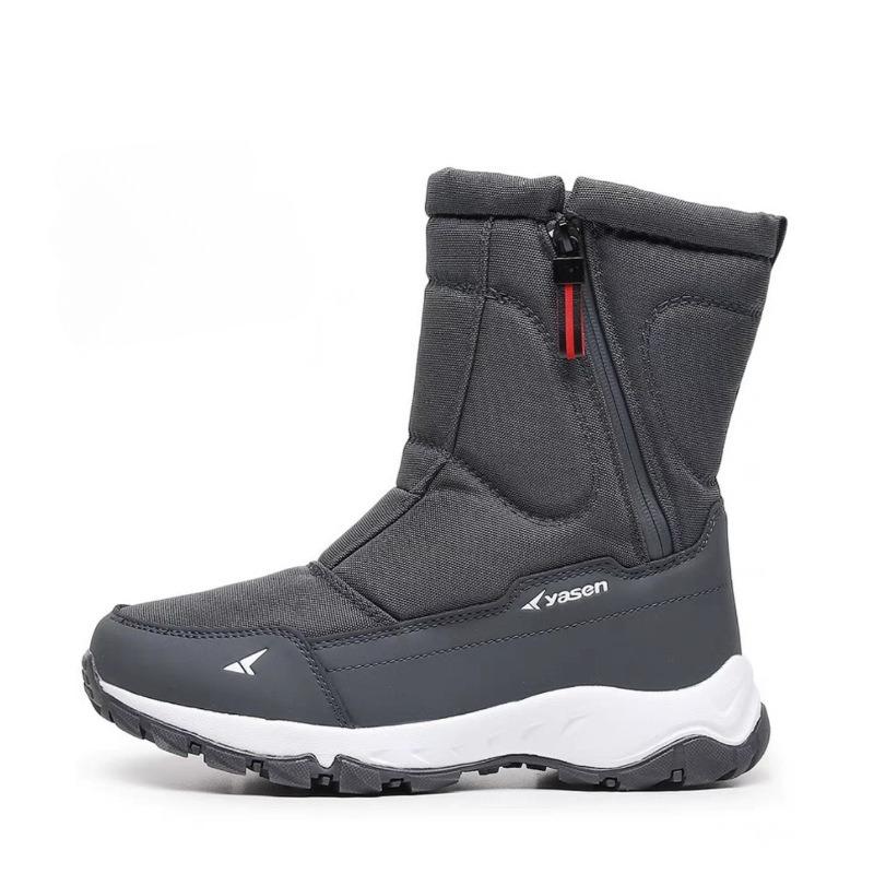 Winter Couple's Snow Mid-Calf Boots Men's and Women's High-Top Thickened Thermal Fleece-Lined Boots WaterproofSlip-Resistant