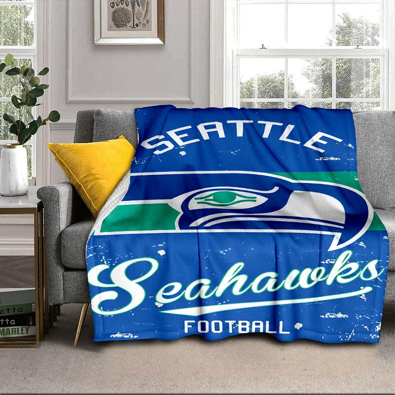 Seahawks Team Spirit Portable Blanket/Soft Blanket Bedding Blanket Suitable for Travel Camping Living Rooms Offices Sofas Fan Gifts