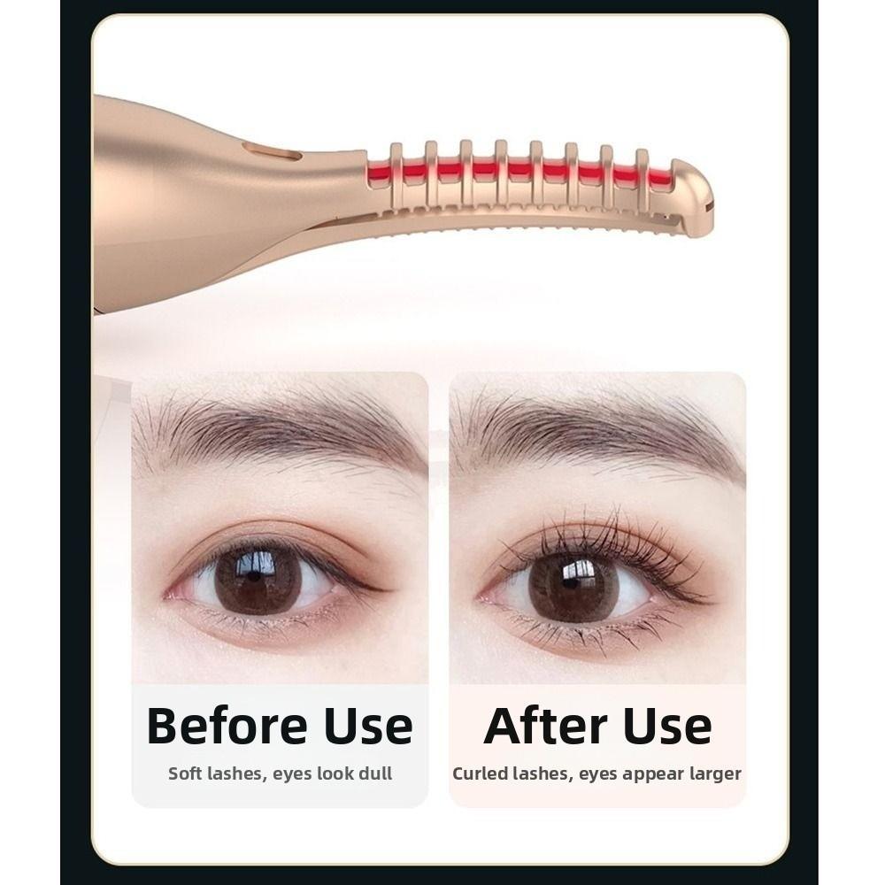 Dual Head Electric Eyebrow Shaver Two-Gear Temperature Adjustment 2 in1 Eyelash Clip  Makeup Tool