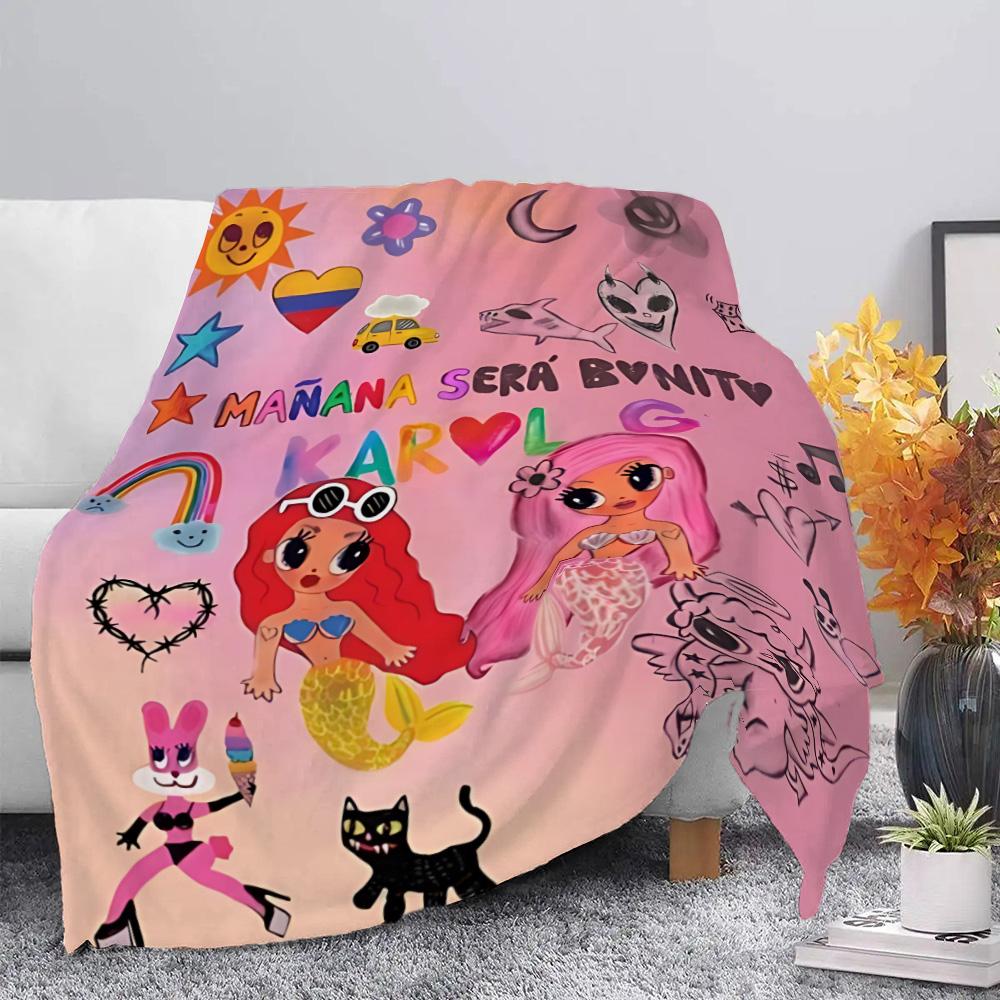 Karol G Manana Sera Bonito Printed Blanket Picnic Blankets Warm Blanket Soft and Comfortable Blanket Home Travel Birthday Gift