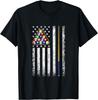 American Flag Billiard Vintage Pool Player T-Shirt