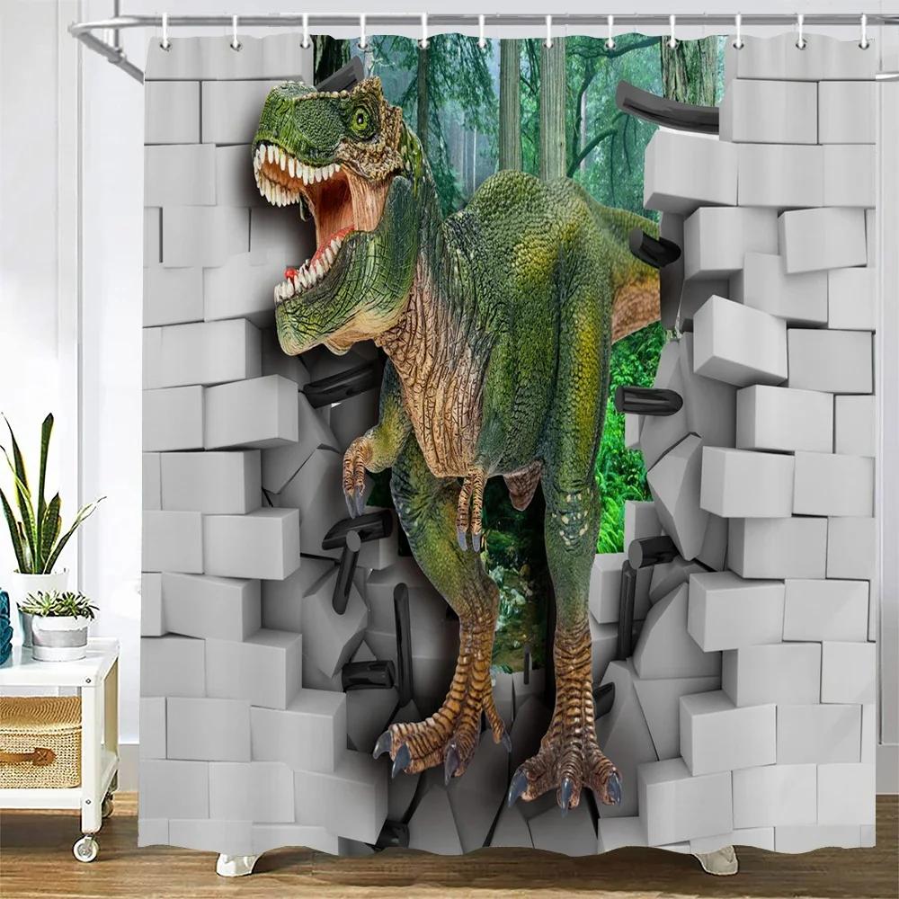 Waterproof Polyester Fabric Shower Curtains Forest Tiger Bear Animal Printing Bathroom Curtains for Home Decoration Curtain