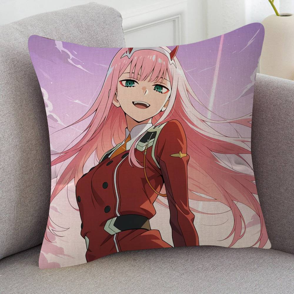 Anime DARLING In The FRANXX Cartoon Series Square Pillowcase Soft Waist Sofa Cushion Cover Bedroom Room Pillowcase