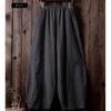 2026 Cotton Linen Bloomers Wide Leg Pants Women Vintage Full Length Fashion Elegent Pants Solid Elasitic Waist Spring Autumn 5XL