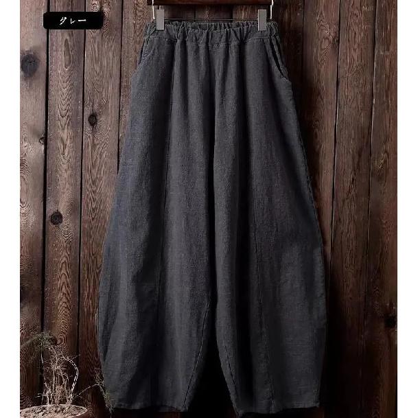 2026 Cotton Linen Bloomers Wide Leg Pants Women Vintage Full Length Fashion Elegent Pants Solid Elasitic Waist Spring Autumn 5XL