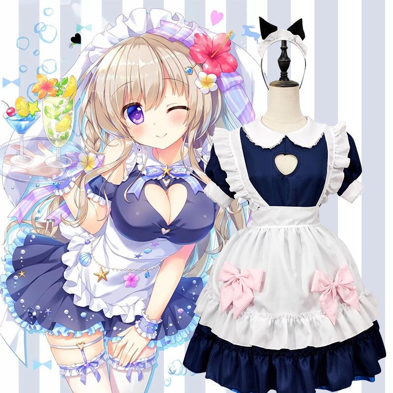 Maid, Soft Girl Love Chest Dress Cos Animation Clothing Maid Outfit