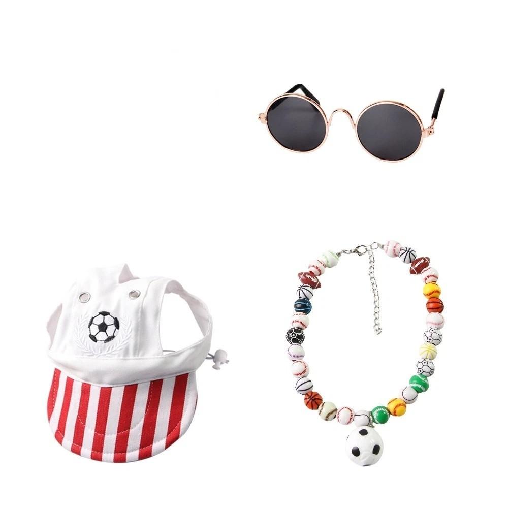 Cartoon Dog Baseball Hat Breathable Pet Soccer Hat Pet Sport Cap Dog Sunshade Hat  Pet Parties M красный