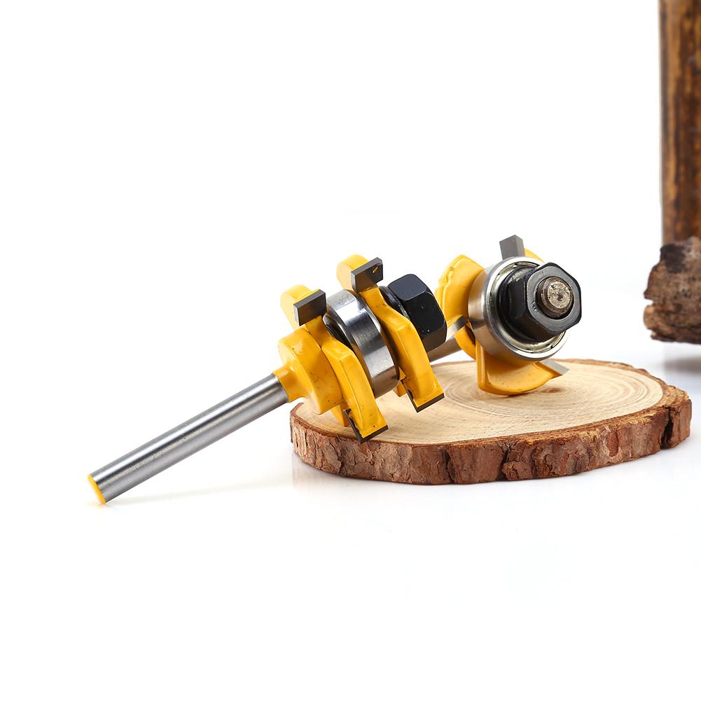 2er Set Schaft Passende Nut- und Federfräser 34in Lager 14in Schaft 3 Zähne T-Form Holz