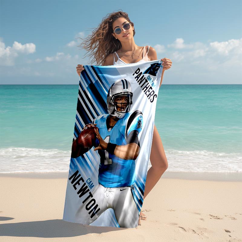 Proof Beach Towel with Carolina Panthers Pattern - Soft,absorbent,quick-drying,machine Washable - Perfect for Swimming,camping,bathing