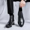 2024 high-end  men's Chelsea shoes, truly leather enterprise high top casual fashion breathable formal trend boots