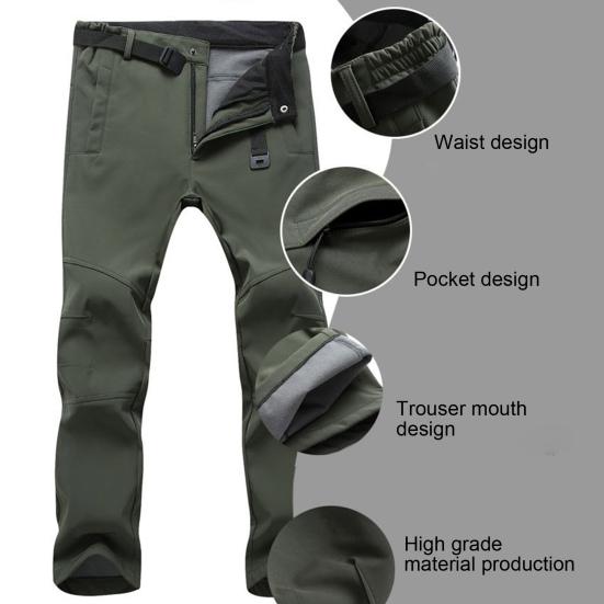 Herren Hose Stretch Wasserdicht Freizeit Winddicht Fleece Dicke Cargohose zum Klettern