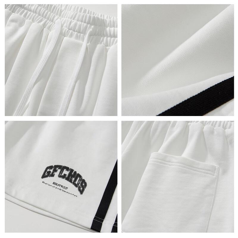 GOLFCROSS Unisex Side Stripe Letter Print Shorts