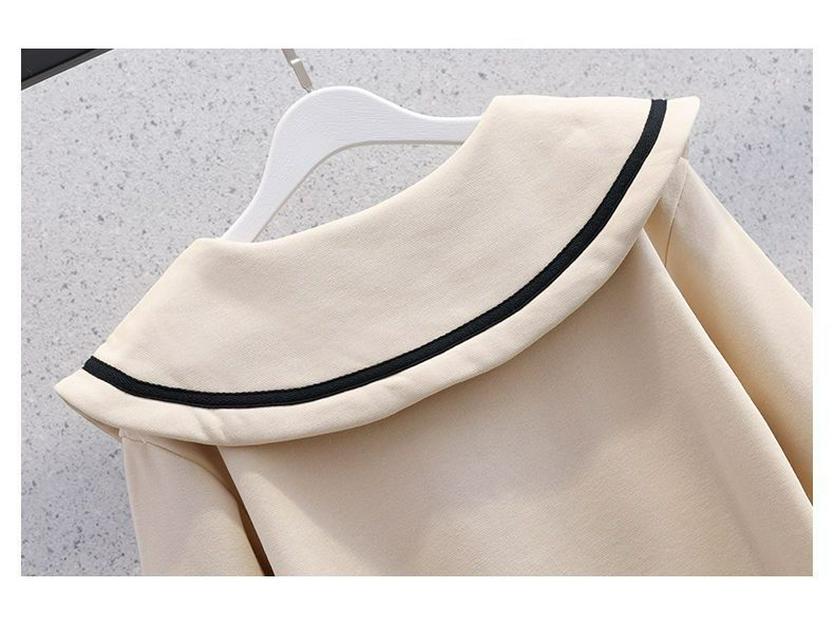 Frühlings-/Herbst Karierter Schuluniform Rockanzug für Mädchen - Schicker Lässiger JK-Stil Zweiteiler