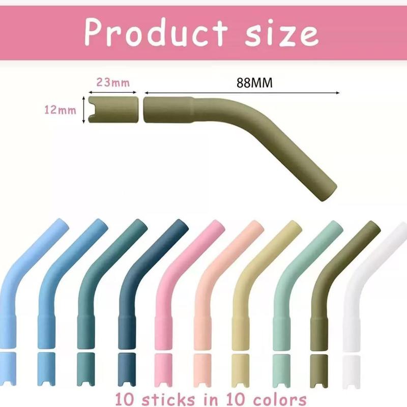 Reusable Stainless Steel Straws With Soft Colorful Silicone Tips Perfect For Smoothies Juices Cocktails Home Parties Daily Use