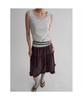 Striped Sleeveless Top Gray