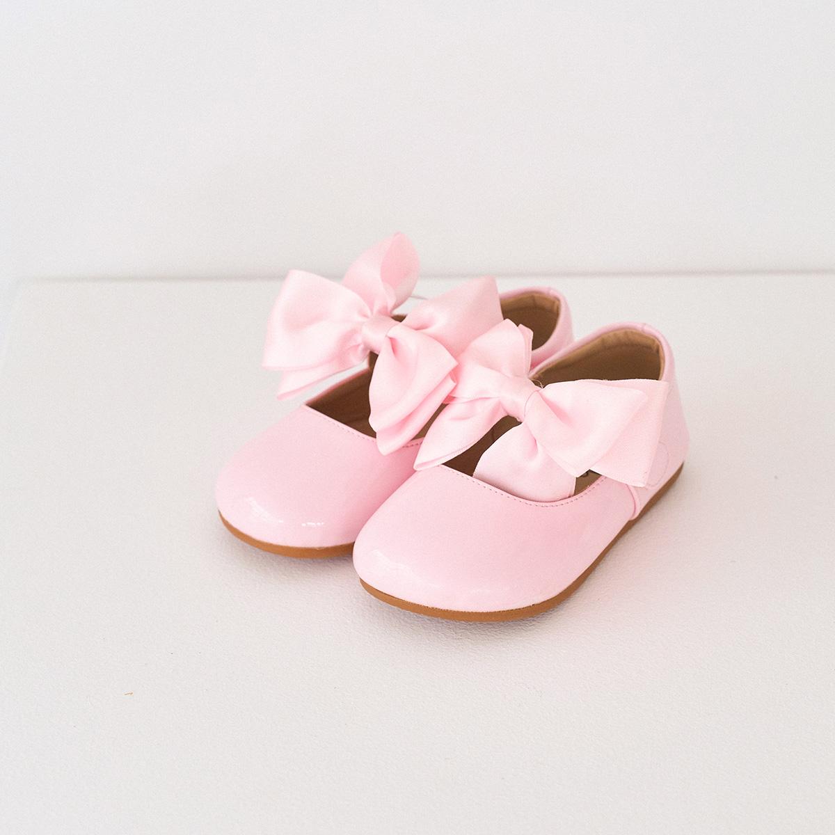 

[BABYZZAM] Туфли-балетки из атласной эмали для девочек, розовые, BB433, 7000030099, Популярная корейская обувь 170